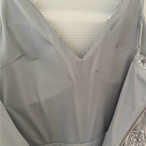 Lulus Outstanding Glow Silver Sequin Sleeveless Straight Leg Jumpsuit Small - Picture 12 of 16